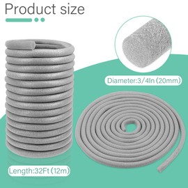 Backer Rod Foam Caulk Saver for Gap and Joint Concrete Filling Gray (3/4" Diameter x 39' Length)