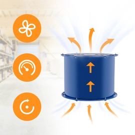 ZGEXING 16" 1420r/min Axial Fan Cylinder Pipe Spray Booth Paint Fumes Exhaust Fan 370W，Used For Factory, Warehouse, Kitchen, Office Ventilation