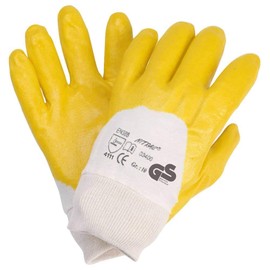 Nitras 03400 Nitrile Gloves Yellow with Knitted Cuff 12 Pairs Size 10