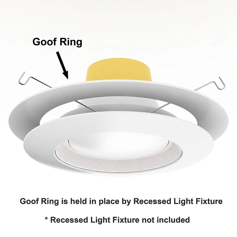 Gloss White Goof Trim Ring for Recessed Can Lighting Down