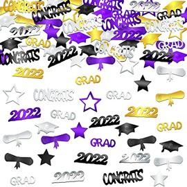 Congrats Grad Graduation Confetti 2022 - Pack of 1000 | Purple Graduation Party Decorations 2022 | Congrats Grad Confetti for Class of 2022 Graduation Decorations | Graduation Table Decorations 2022