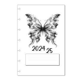 2024 2025 18-month Monthly Planner Calendar Refills for 7-Disc Mini Happy Planners, and NOTIQ Mini Capsule (S6) (4.5 x 7 inches) (Butterfly)