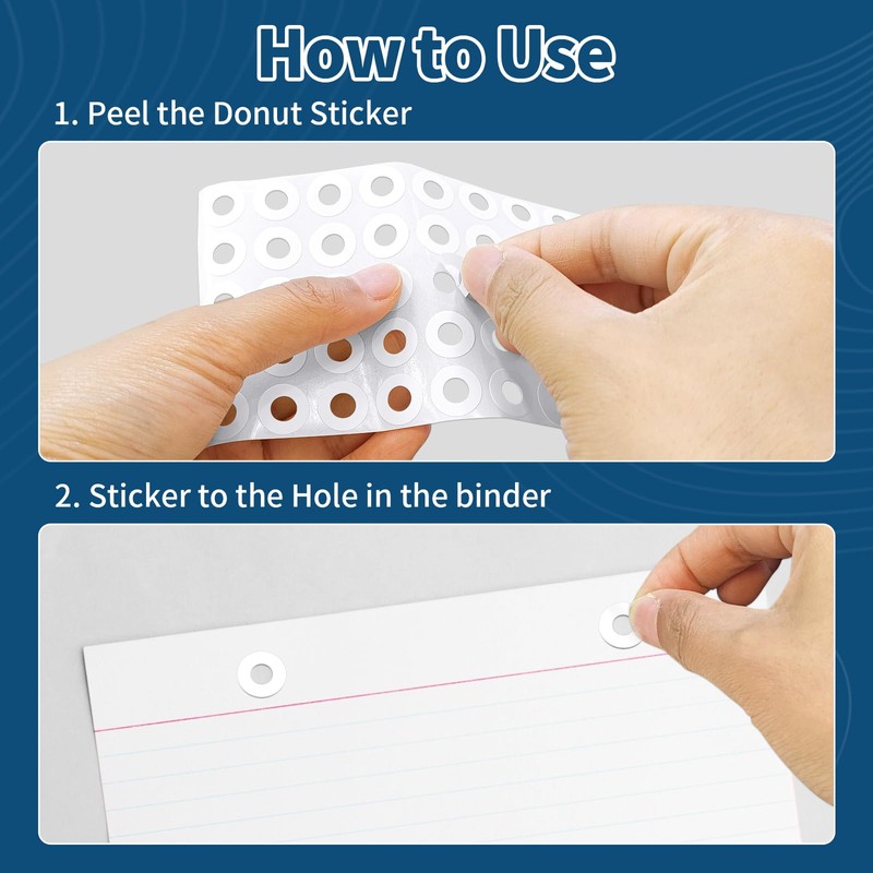 2500 Pcs White Hole Reinforcement Stickers, Round Self-Adhesive 0.25" Diameter