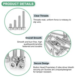 M METERXITY 10-Pack Torx Bolt Spline Screw T25 M5x10mm 0.8mm Pitch Cylindrical Head Plum Screws 304 Stainless Steel for String Trimmer Chainsaw/Light Bar Part Replacement [Silver]