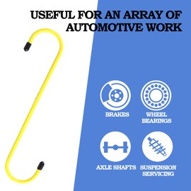 4 Pcs Brake Caliper Hangers Brake Caliper Hooks with Rubber Tips Automotive Tool for Braking, Bearing, Axle and Suspension Work(Yellow)