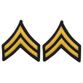 Army Service Uniform Sew On Rank Gold and Blue (Large, Corporal)