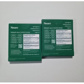 Neuro Gum EXTRA STRENGTH 100MG B-12 Nootropics Caffeine 2pk 18 pcs Boost Energy