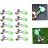 10 Pcs Green Silver Fishing Rod Extra Loud Alarm Dual