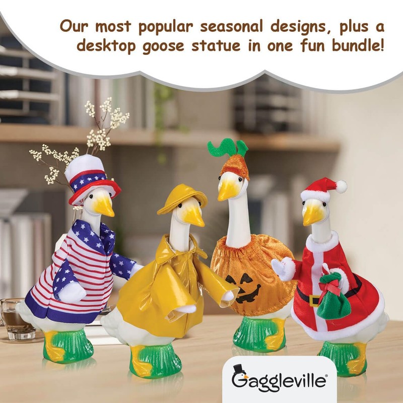 Fox Valley Traders Gaggleville 7" Desktop Goose Figurine with All