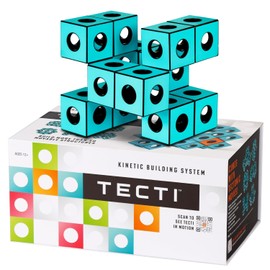 TECTI Kinetic Building System - Recyclable Cubes with Tectonic Moves - Consists of 3-Dimensional Interconnected Cubes - Build Over 50 Dynamic Structures - by Fun in Motion Toys