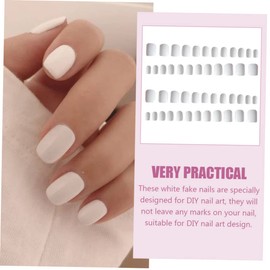 WOONEKY 2 Pack Fashionable White Nails French Tip Manicure Press Nails for Diy