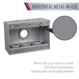 TayMac TB7100S Electrical Box 3-Gang Die Cast, Aluminum 1-Inch Thread, Gray