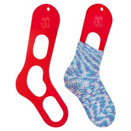 BENECREAT 2Pcs Pack Acrylic Sock Blockers for DIY Crochet Socks, Red Knitting Sock Ruler Stocking Blockers for Beginners, Socking Stretchers for Handmade Sock Crafting, 3mm Thick