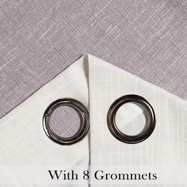 Purple Ombre Full Blackout Curtain Panels 84 Inch Long Noise Reducing Energy Efficient Window Treatment Drapes for Bedroom Linen Texture with Grommets Gradient Print Cream White to Lavender, 50"x84"x2