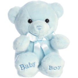 Aurora® Snuggly Comfy™ Bear Baby Stuffed Animal - Comforting Companion - Imaginative Play - Blue 9 Inches