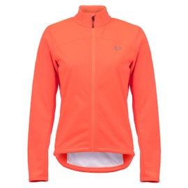 PEARL IZUMI Women's Quest AmFIB Jacket, Windproof & Waterproof Resistant, Cycling Jacket, Relaxed Fit & Reflective Elements, Fiery Coral, Large