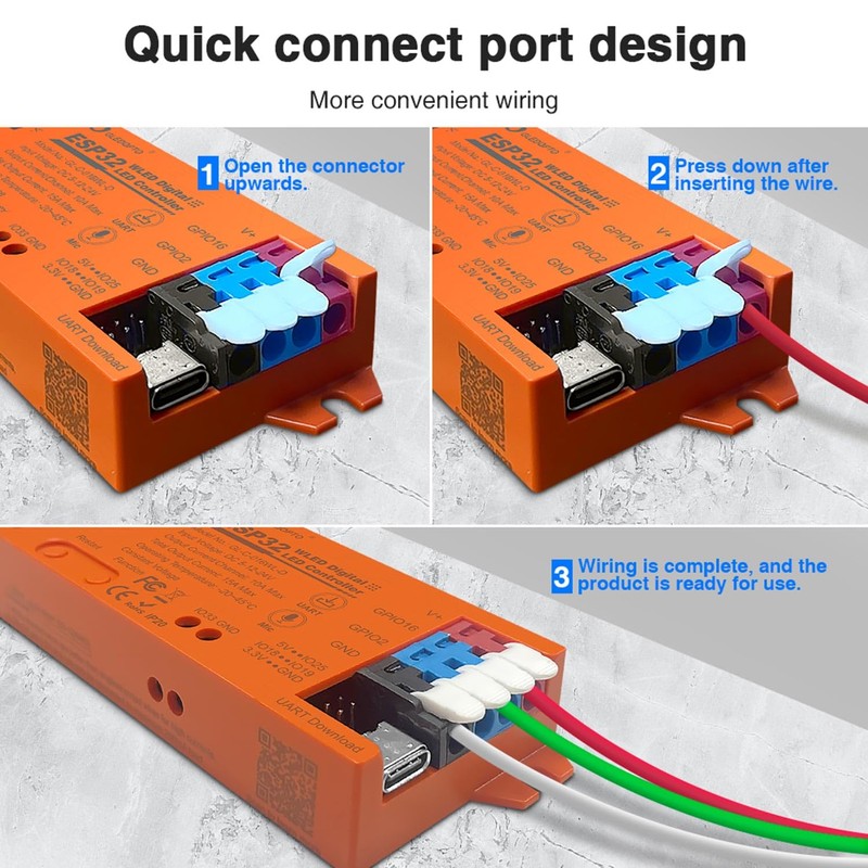LIGHTEU, GLEDOPTO WiFi WLED LED Controller ESP32 1 Channel with