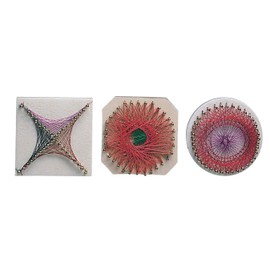 S&S Worldwide Mini String Art Craft Kit, 3-1/2" Diameter, Pack of 24