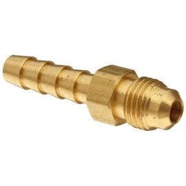 Anderson Metals Brass Hose Fitting, Connector, 1/4" Barb x 1/4" Male Flare