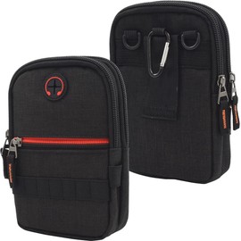 Golf Belt Pouch, Round Pouch, Golf Equipment, Storage, Pouch, Belt Pouch, Compact, Shoulder Belt, Carabiner Included, Black