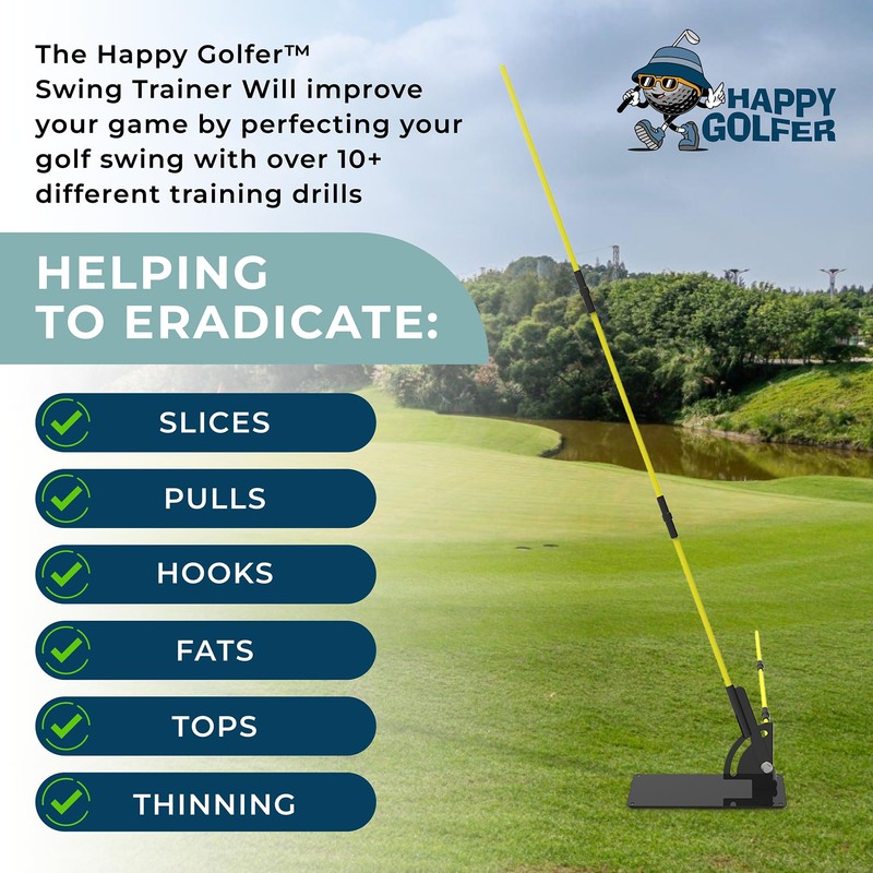 Happy Golfer Golf Swing Trainer for Swing Plane & Alignment