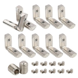 10pcs 90° L Shape Internal Angle for Aluminium Profile 3030 Groove 8 M6 Zinc Alloy Internal Corner Connector with Screws Corner Bracket for Aluminum Mounting