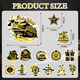 Cruise Door Magnets Ship Decorations - 14 Pcs 50th Anniversary Theme Cruise Door Ship Decorations 1975 Gift Magnetic Stickers for Carnival Cabin Fridge Decor Summer Party Supplies