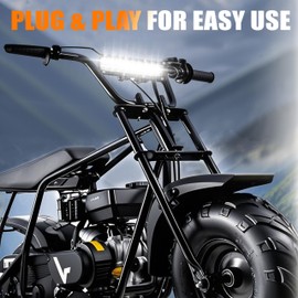 7 Inch Motorcycle Dirt Bike Light Bar, Off Road LED Headlight Kit 60W 6000LM with Mounting Brackets and Switch, Driving Light Kit with 12V Wiring Harness, Fits for 7/8" Handlebars CRF XR TTR KLX