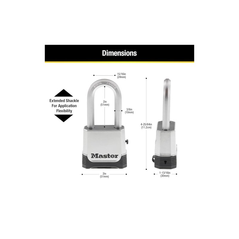 Master Lock M176XDLH - Candado de combinación para exteriores, resistente