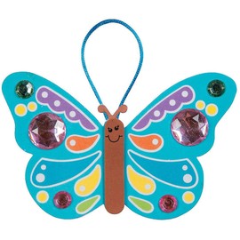 Fun Express Jewel Butterfly Ornament Craft Kit for Kids - Includes 12 Kits