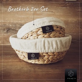 FRIHET Bread Basket Fruit Basket Braided Water Hyacinth Set of 2