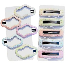 Wenlly 10 pieces leather hair clips, cute cloud hair barrettes, hair shattered pins, hair accessories