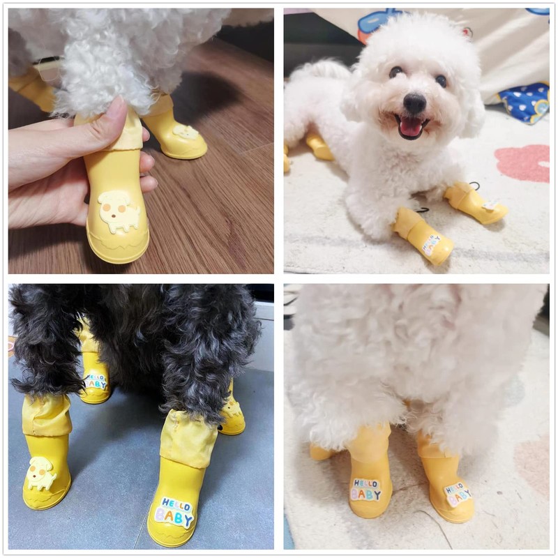 Yeduzyn 4Pcs Waterproof Dog Boots Dog Shoes for Snow and