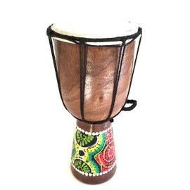 JIVE Djembe Drum Bongo Congo African Mahogany Wood Drum With Heavy Base Goat Skin Head Hand Carved Professional Quality - 9" High - NOT MADE IN CHINA