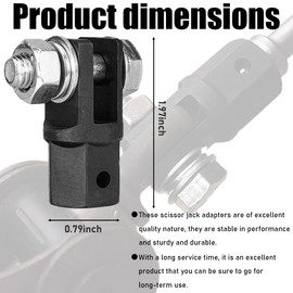 Suvnie Scissor Jack Adapter, Scissor Jack Drill Adapter for 1/2" Driver Impact Wrench or 13/16" Lug Wrench, Universal Scissor Jack Connector for Jack RV Trailer, Car Accessories