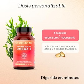 SEREMONY Omega 3 Vegano a Base de Aceite de Microalgas Marinas