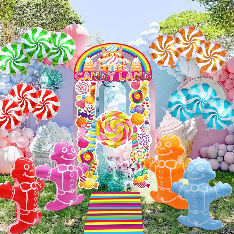 18 Pcs Candyland Party Decorations, Candys Theme Photo Prop