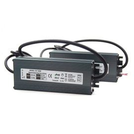 2 Pack LED Driver 12V 100 W Waterproof IP67, 85-265V AC to 12V DC Low Voltage Output, LED Transformer with 3-Prong Plug 3.3 Feet Cable for LED Light, Computer Project, Outdoor Light