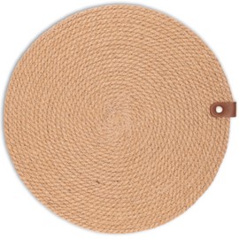 Decorasian Place Mat Round Jute Rope - Place Mats or Coasters for Plates - Decorative Placemats & Protective Mat for Your Table - D = 30 cm, Set of 4