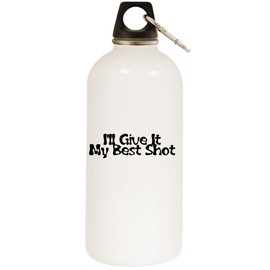 Los Drinkware Hermanos I'll Give It My Best Shot - White Water Bottle with Carabiner 20oz