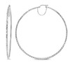 Sterling Silver 2x70mm Diamond-Cut Round Extra Large Hoop Earrings for
