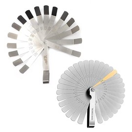 cSeao Feeler Gauge, 16 Blades Offset & 32 Blades Dual Marked Metric and Imperial Gap Measuring Tool for Measuring