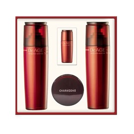 CHARMZONE DeAge Red Addition Korean Skincare Set of 3 – Anti-Aging Red Wine Face Care with Toning Water, Emulsion & Cream – Hydrating, Nourishing, Gift-Ready (10.98 fl. oz)
