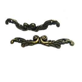 LYLGO 10PCS Mini 3.38" Vintage Bronze Knobs Antique Drawer Handles Pulls Decorative Floral Hardware with Screws for Jewelry Case Gift Wine Wooden Box Furniture Pull knobs