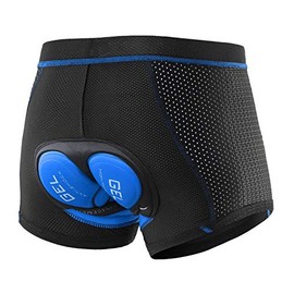 Upgrade Men's Cycling Underwear Soft Mesh Gel Padded Cycling Underwear Undershorts MTB Liner Shorts (Blue, Large)