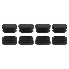 uxcell Plastic Hole Plugs, 8Pcs 30x15mm Oval Pipe Tubing End Cap, Pipe Tube Insert Cap, Table Chair Leg Hole Covers for Table Chair Legs, Metal Tubing, Fences, Black