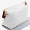 Personalization Universe Trapunto Initial Vegan Leather Cosmetic Travel Case- White