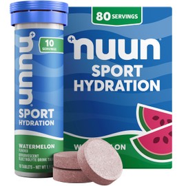 Nuun Nuun Sport Electrolyte Tablets - Dissolvable in Water, Watermelon, 5 Essential Electrolytes for Hydration, 1g Sugar Drink Mix, Vegan, Non-GMO, 8 Pack (80 Total Servings)