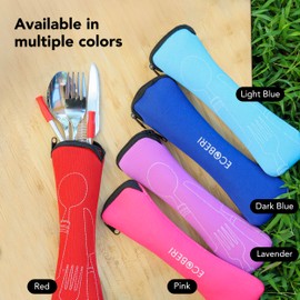 Ecoberi Travel Utensils Set Compact Durable Cutlery for Work Camping and Life on the Go, 4 Pack