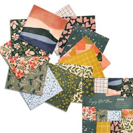 Scrapbook Paper Pad,Cardstock Paper Decorative Craft Papers,6"X6" Garden Floral Patterned Papers, 12 colours, 2 sheets per colour, 24 sheets for Vintage Crafts Junk Journal Supplies